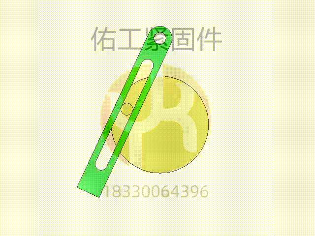 圖085 用曲柄擺動導(dǎo)桿機構(gòu) 模擬內(nèi)外槽輪機構(gòu)運動 47.gif